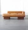 Premium Leather Love Seat Leather 3 Seater Sofa In Orange Colour