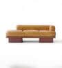 Premium Leather Love Seat Leather 3 Seater Sofa In Orange Colour