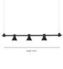 Premium Linear Black Conical Pendant Light   30W | Adjustable Hanging | 4ft Length