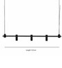 Premium Linear Black Pendant Light   30W | Adjustable Hanging | 4ft Length