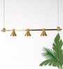 Premium Linear Brass Conical Pendant Light   30W | Adjustable Hanging | 4ft Length