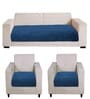 Teal Rabbit Fur 5 Seater Sofa Cover Set 3+1+1