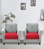 Maroon Rabbit Fur 1 Seater Sofa  Cover Pack of 2