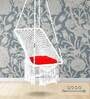Premium Rectangle Shape Fabric Swing in White & RedColour