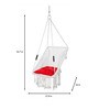Premium Rectangle Shape Fabric Swing in White & RedColour
