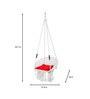 Premium Round Shape Fabric Swing in White & RedColour Premium Round Shape Fabric Swing in White & RedColour