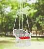 Premium Round Shape Fabric Swing in White & RedColour Premium Round Shape Fabric Swing in White & RedColour