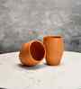 Premium Set of 2 Unglazed Terracotta Glasses