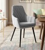 Modern Dining Chair With Armrest In Light Grey Color