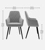 Modern Dining Chair With Armrest In Light Grey Color