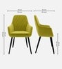 Modern Dining Chair With Armrest In Green Color