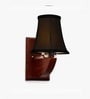 Premium Wood Wall Light with Black Cotton Shade & Study Room