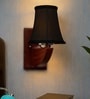 Premium Wood Wall Light with Black Cotton Shade & Study Room