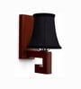 Premium Wood Wall Mounted Lamp with Black Cotton Shade for Hotel & Cafe