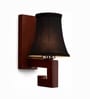 Premium Wood Wall Mounted Lamp with Black Cotton Shade for Hotel & Cafe