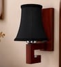 Premium Wood Wall Mounted Lamp with Black Cotton Shade for Hotel & Cafe