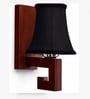 Premium Wood Wall Mounted Lamp with Black Cotton Shade for Hotel & Cafe