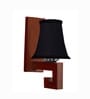 Premium Wood Wall Mounted Lamp with Black Cotton Shade for Hotel & Cafe
