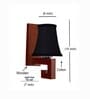 Premium Wood Wall Mounted Lamp with Black Cotton Shade for Hotel & Cafe