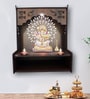 Premium Wooden Temple for Home with Spacious Shelf & Inbuilt Focus Lights