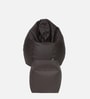 Premium XL Leatherette Bean Bag with Beans in Brown Colour with Pouffe