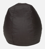 Premium XL Leatherette Bean Bag with Beans in Brown Colour with Pouffe