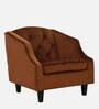 Prescot Velvet Full Back Lounge Chair In Rust Brown Colour