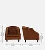 Prescot Velvet Full Back Lounge Chair In Rust Brown Colour