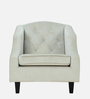Prescot Velvet Full Back Lounge Chair In White Colour