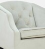 Prescot Velvet Full Back Lounge Chair In White Colour