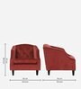 Prescot Velvet Full Back Lounge Chair In Maroon Colour