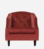 Prescot Velvet Full Back Lounge Chair In Maroon Colour