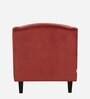 Prescot Velvet Full Back Lounge Chair In Maroon Colour