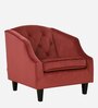 Prescot Velvet Full Back Lounge Chair In Maroon Colour