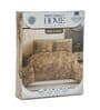 Brown Abstract 144 TC Cotton Double Size Bedsheet With 2 Pillow Covers