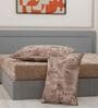 Brown Abstract 144 TC Cotton Double Size Bedsheet With 2 Pillow Covers