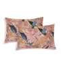 Blue Floral 144 TC Cotton Double Size Bedsheet With 2 Pillow Covers