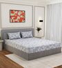 Green Floral 144 TC Cotton Double Size Bedsheet With 2 Pillow Covers