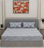 Green Floral 144 TC Cotton Double Size Bedsheet With 2 Pillow Covers