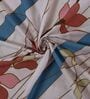 Pink Floral 144 TC Cotton Double Size Bedsheet With 2 Pillow Covers