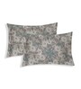 Brown Floral 144 TC Cotton Double Size Bedsheet With 2 Pillow Covers