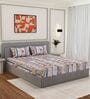 Pink Floral 144 TC Cotton Double Size Bedsheet With 2 Pillow Covers