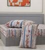 Pink Floral 144 TC Cotton Double Size Bedsheet With 2 Pillow Covers