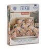 Peach Floral 144 TC Cotton Double Size Bedsheet With 2 Pillow Covers