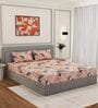 Blue Floral 144 TC Cotton Double Size Bedsheet With 2 Pillow Covers