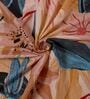 Peach Floral 144 TC Cotton Double Size Bedsheet With 2 Pillow Covers