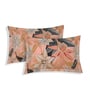 Peach Floral 144 TC Cotton Double Size Bedsheet With 2 Pillow Covers