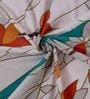 Blue Floral 144 TC Cotton Double Size Bedsheet With 2 Pillow Covers