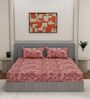 Pink Ptachwork 144 TC Cotton Double Size Bedsheet With 2 Pillow Covers