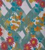 Blue Vertical Floral 144 TC Cotton Double Size Bedsheet With 2 Pillow Covers
